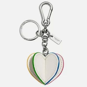 Coach 3D leather heart bag charm